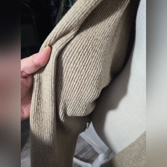 Zara Knit Womens Open Front Ribbed Dolman Sleeve Tan Cardigan Sz S - Picture 9 of 11